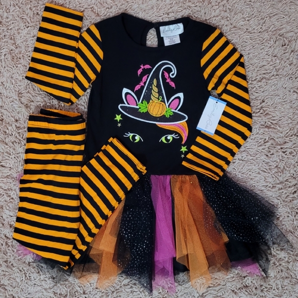 Emily Rose Unicorn Halloween Kitty Outfit Matching Top & Pants Size 4t - Picture 2 of 5